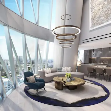 Living room in St. Regis Residences.