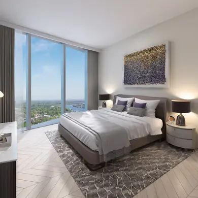 Bedroom in St. Regis Residences.