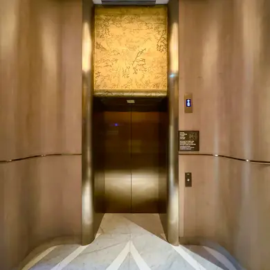 Elevator in the lobby of The St. Regis Belgrade.