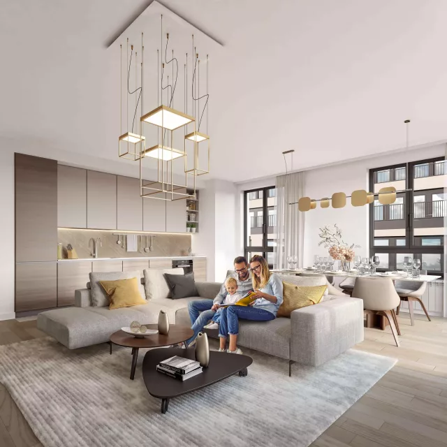 Living room in BW Sensa building