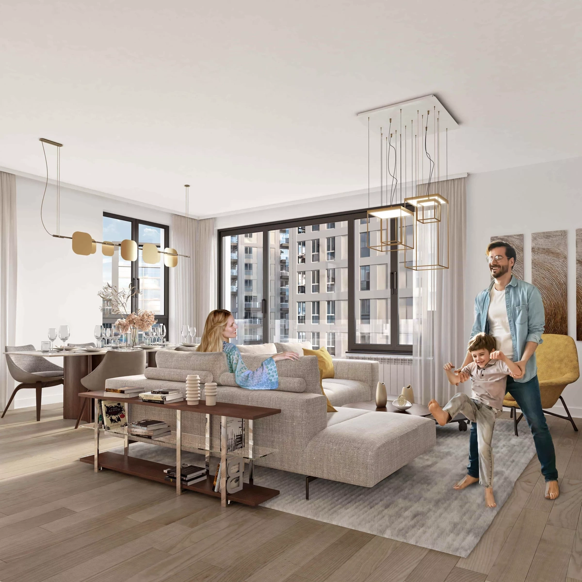 Dnevna soba i trpezarija u zgradi BW Sensa