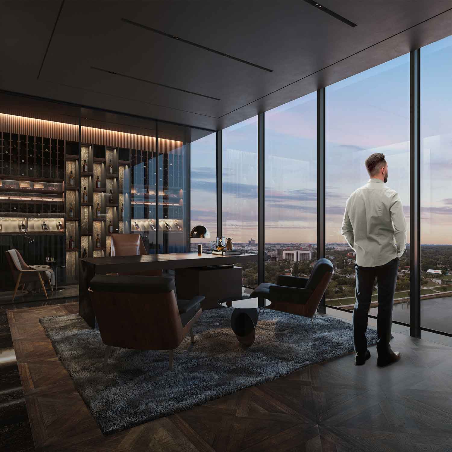 Kula-Beograd-min A resident looks out the window of his apartment in Kula Belgrade.