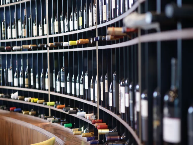 Part of the wine collection of Decanter wine shop in Belgrade Waterfront