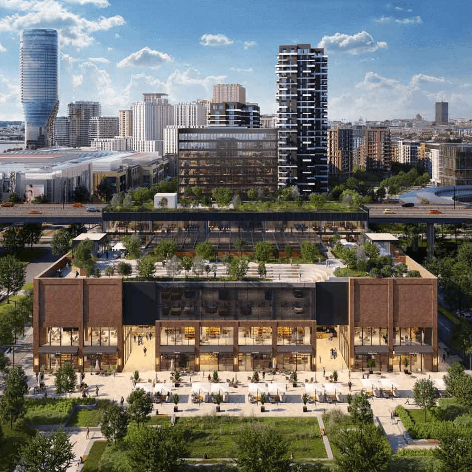 Contemporary city covered market at Belgrade Waterfront