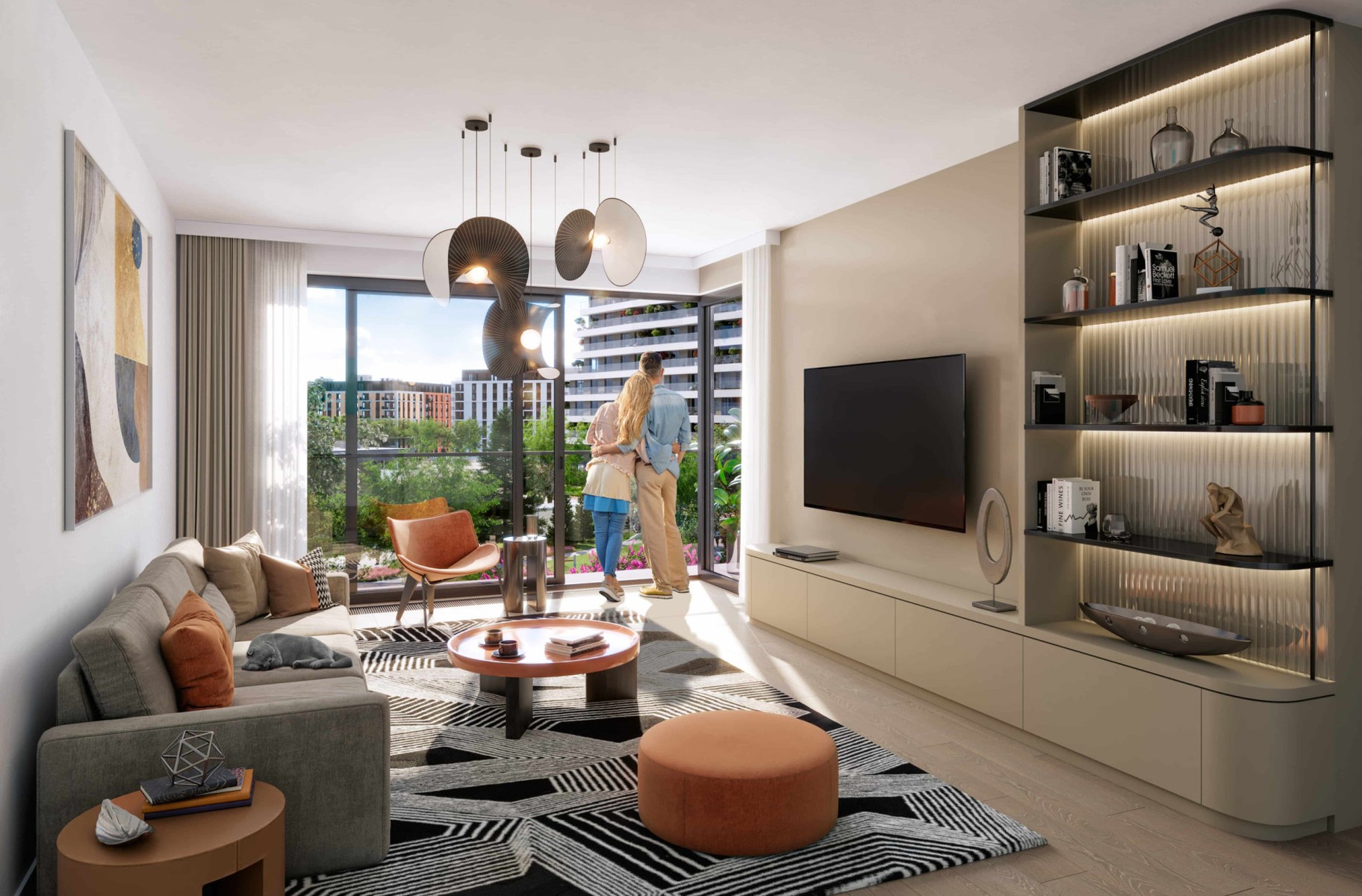 Dnevna soba u zgradi BW Dolce sa pogledom na prostrano unutrašnje dvorište