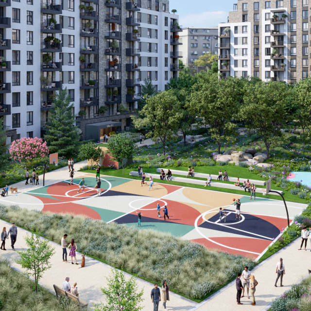 Teren za košarku ispred zgrade BW Vizia