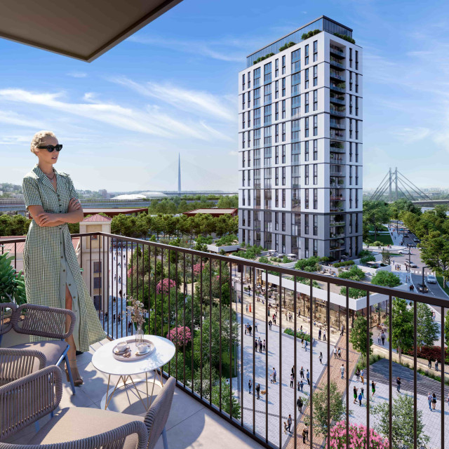 The resident on the terrace of the BW Vizia building