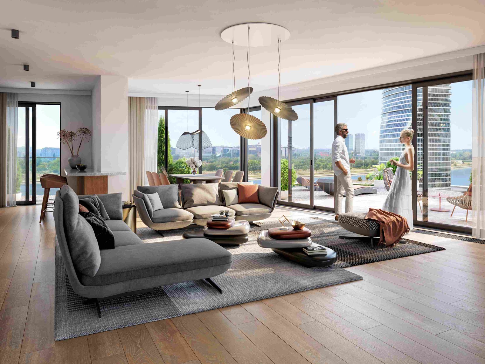 Dnevna soba stana u BW Dolce_11zon Projektni izgled dnevne sobe stana BW Dolce