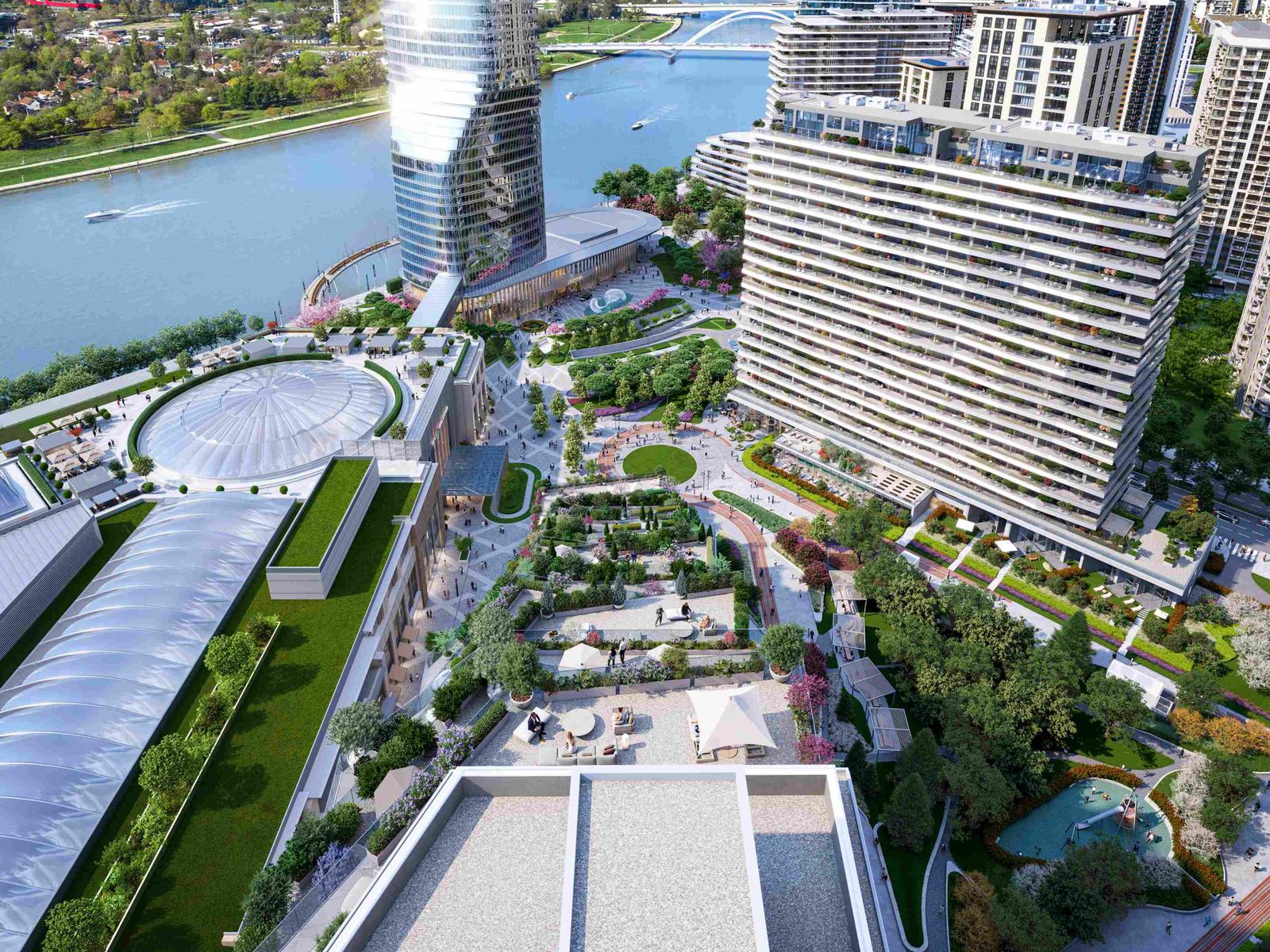 Pogled na park iz BW Dolce_11zon Pogled na park sa vrha BW Dolce zgrade