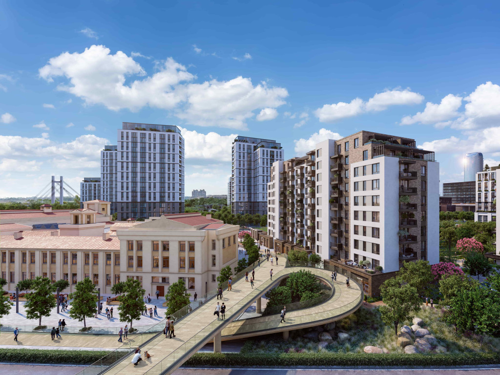 Muzej i pešački most u neposrednoj blizini zgrade BW Vizia