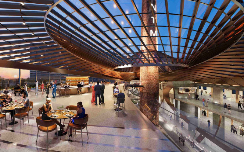 nikola-tesla-muzej-kafic-1 Ljudi sede u kafiću u okviru Muzeja Nikole Tesle u Belgrade Waterfront-u