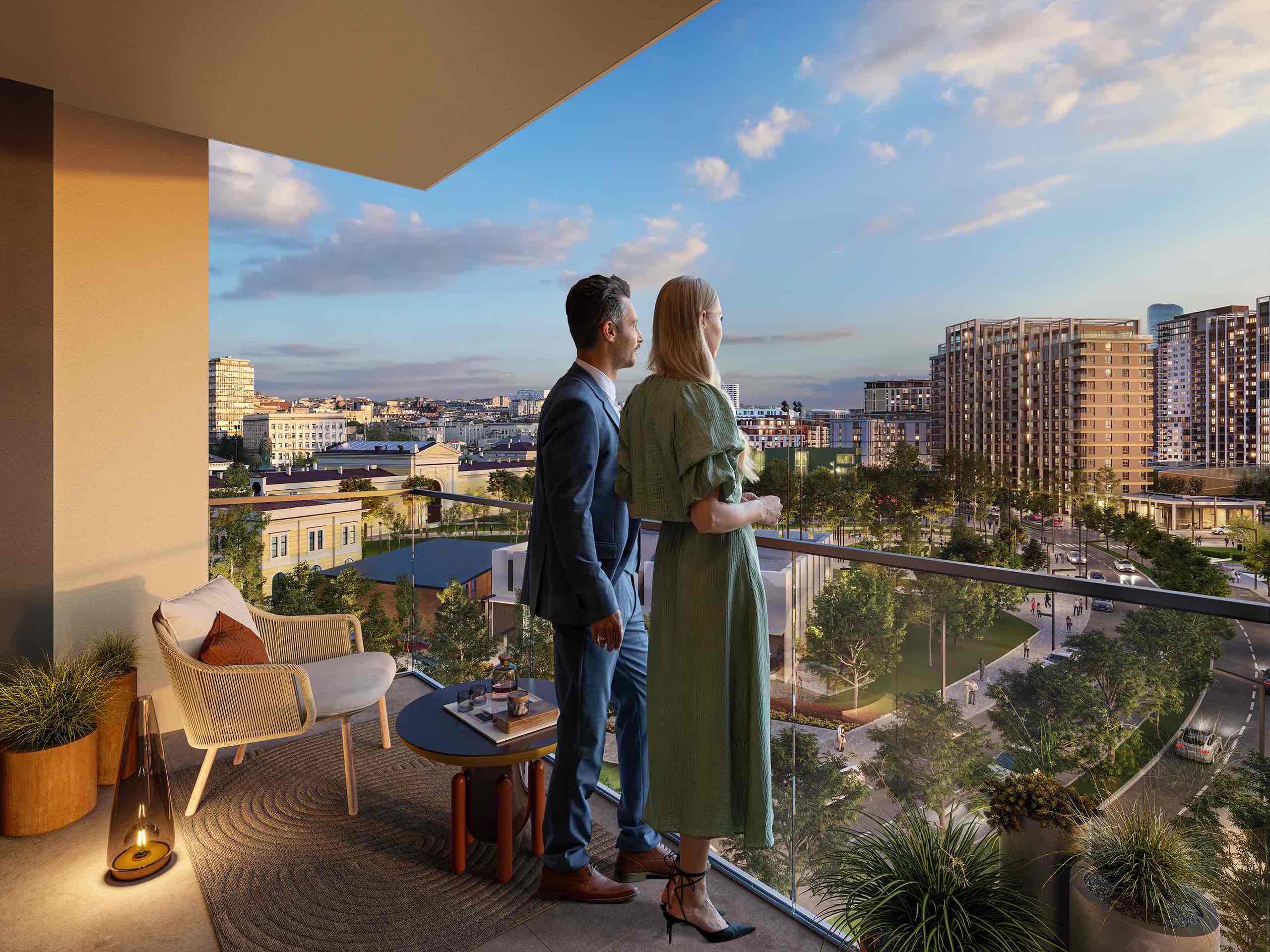 view from the terrace of the residents of the BW Alegra building of the reconstructed Sava Square