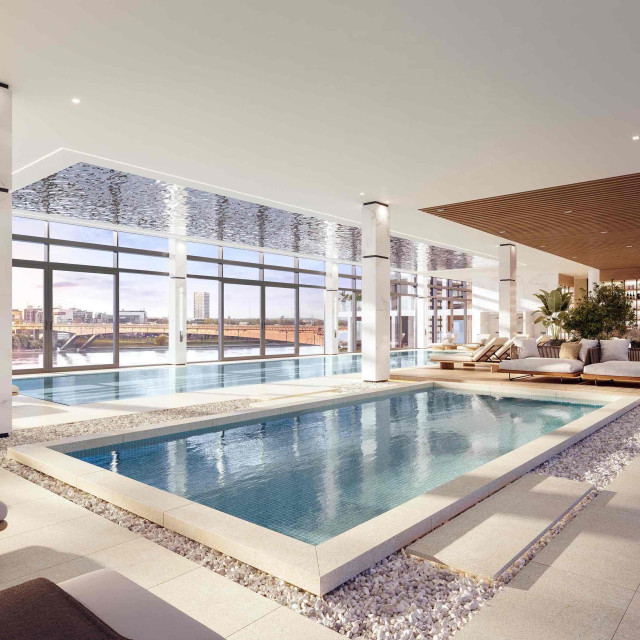 Swimming pool in the BW Hudson building with additional spa facilities.
