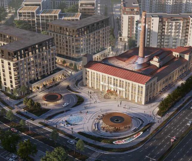 The building of the Nikola Tesla Museum, formerly the Milan Vapa Paper Factory near the BW Nova and BW Vizia buildings.