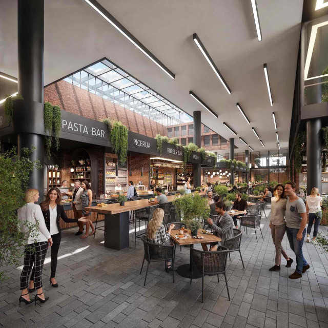 A restaurant in the new Gastro market’s food court.