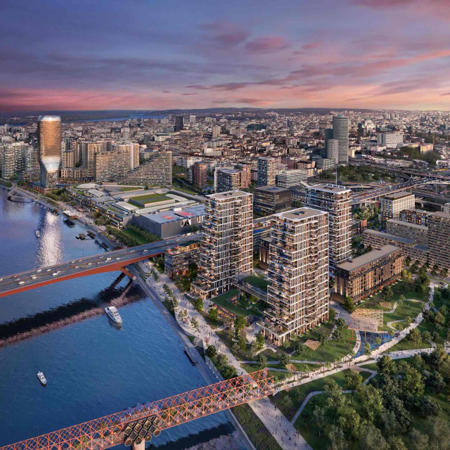 The Riverline complex in Belgrade Waterfront is located right on the riverbank