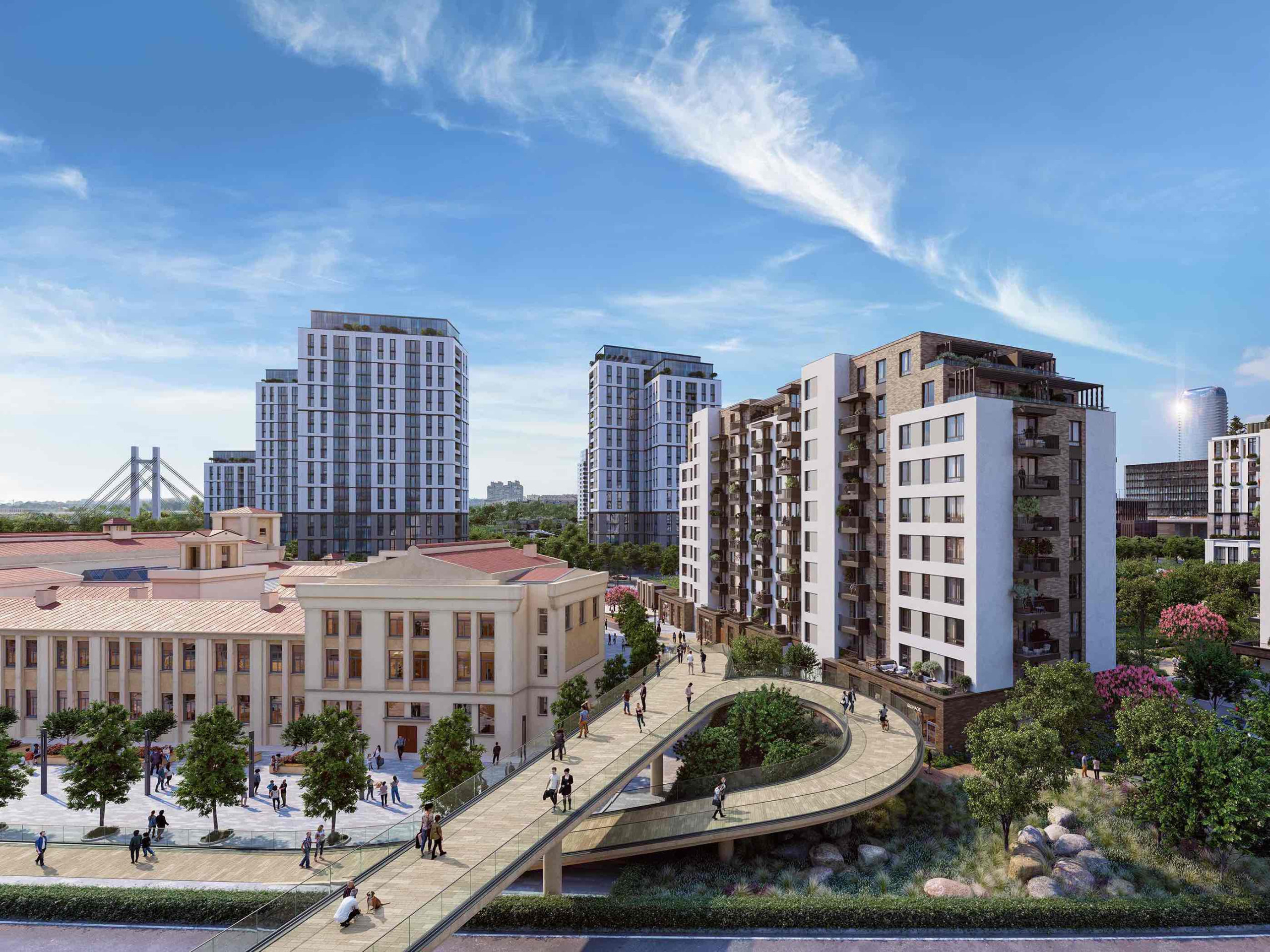 A walkway near the new Nikola Tesla Museum, located close to the BW Vizia building.