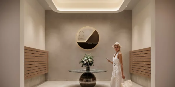 Mailroom with access from the lobby of the BW Neon building.