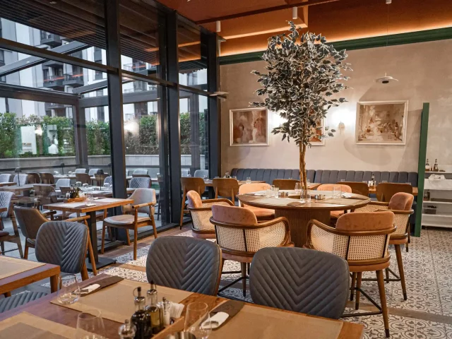 The interior of the Kod Nika restaurant in Belgrade Waterfront.