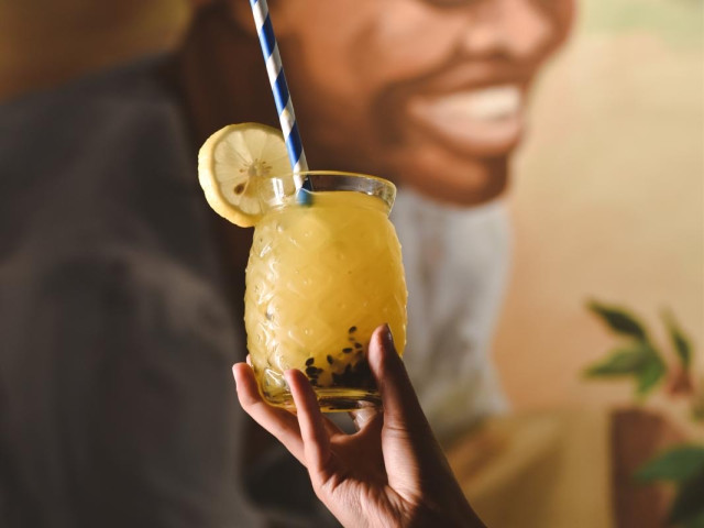 A refreshing fruit drink at the Uganda Connect café.