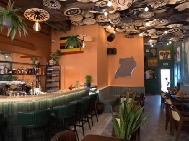 Interior of the Uganda Connect café in Belgrade Waterfront.