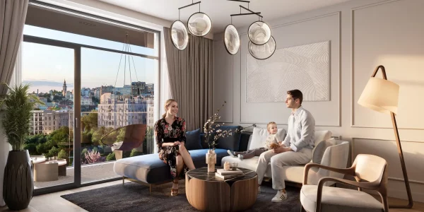 Resident family in BW Oda bathed in sunlight thanks to the high windows