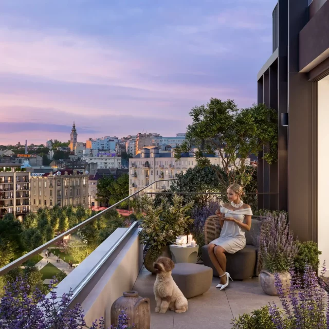 Spacious terrace of the penthouse apartment in the BW Oda building.