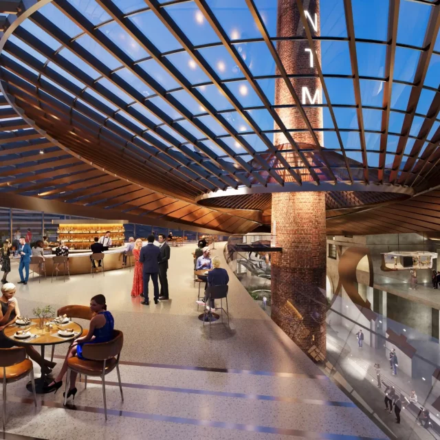 Kafić u unutrašnjosti Muzeja Nikole Tesle u Beogradu na vodi