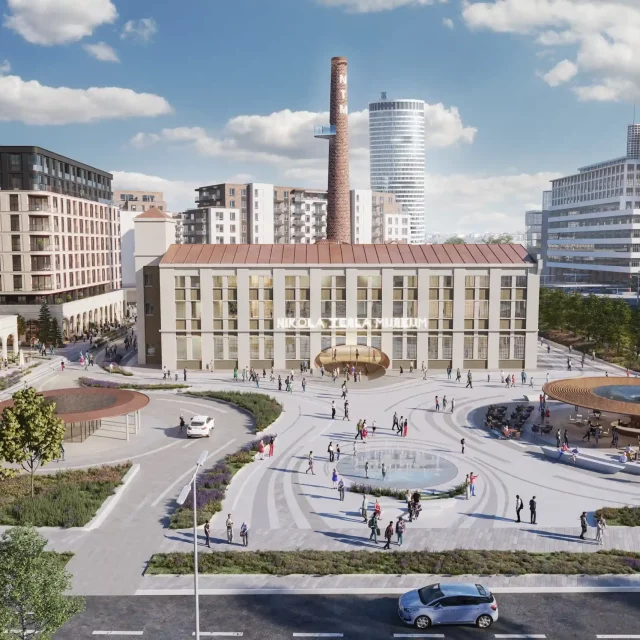The reconstructed Nikola Tesla Museum in Belgrade Waterfront.