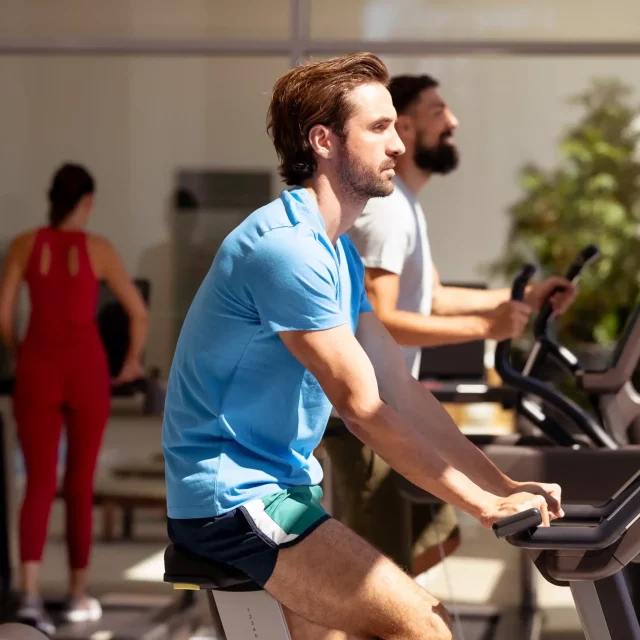 Exercise indoors, in the gym, in the Belgrade Waterfront.