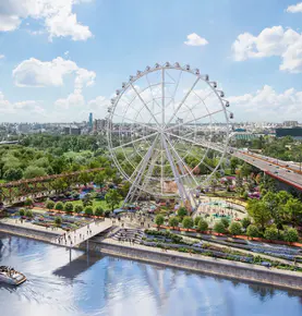 belgrade-eye Panoramic Belgrade Eye Ferris wheel on the New Belgrade bank of the Sava River.