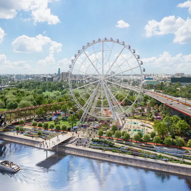 belgrade-eye Panoramic Belgrade Eye Ferris wheel on the New Belgrade bank of the Sava River.