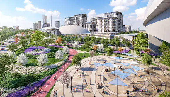 belgrade-waterfront-marina-linijski-park_ Linijski park Zelena pruga i veliki trg u okviru Belgrade Waterfront Marine.