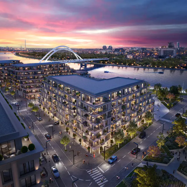 Zgrada BW Topaz u Beogradu na vodi, sa direktnim prilazom Sava Promenadi.