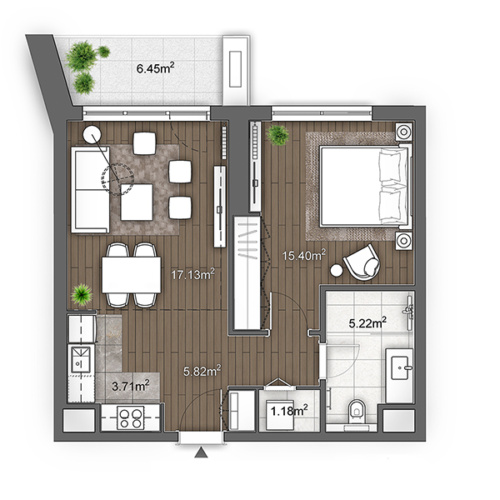 Apartment floor plan in BW Arcadia