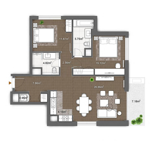 Apartment floor plan in BW Arcadia