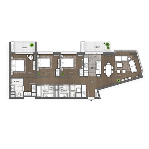 Apartment floor plan in BW Arcadia