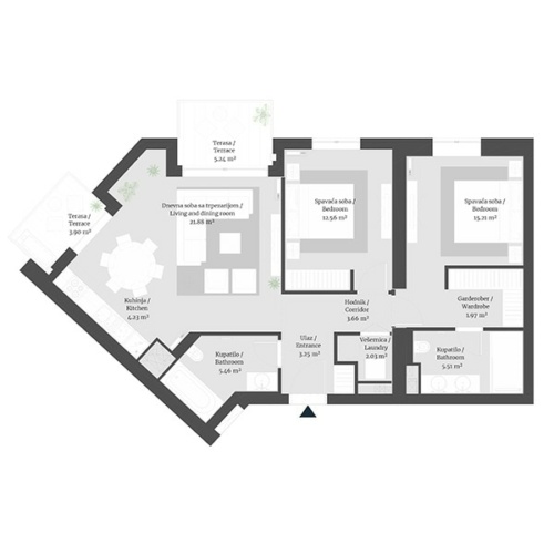 Dvosobni stan u zgradi BW Metropolitan