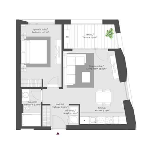 BW_Terra_1-Bedroom Apartment floor plan in BW Terra