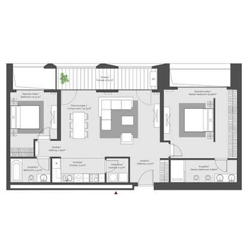 BW_Terra_2-Bedroom Apartment floor plan in BW Terra