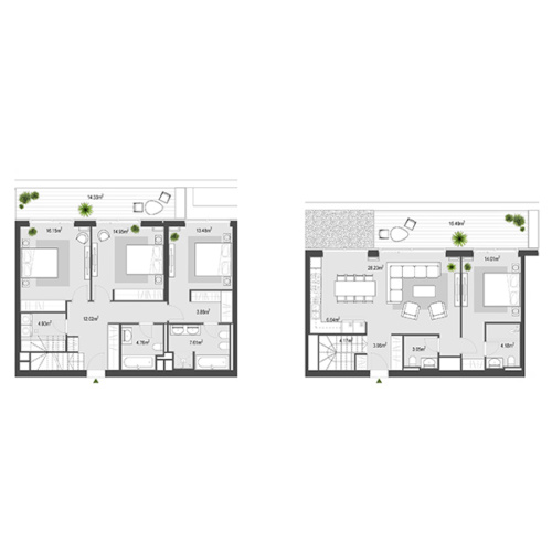 BW_Terraces-4-Bedroom Apartment floor plan in BW Terraces