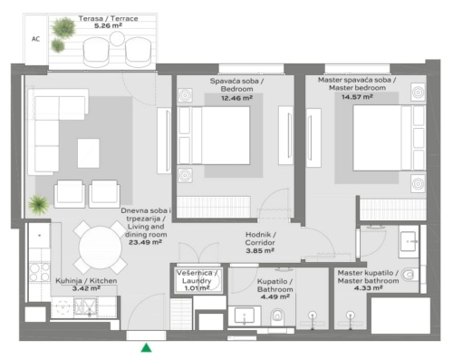 Primer strukture stana 3 - BW King’s Park Residences